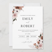 Cérémonie Mariage de soie Florale Invitation (Devant)