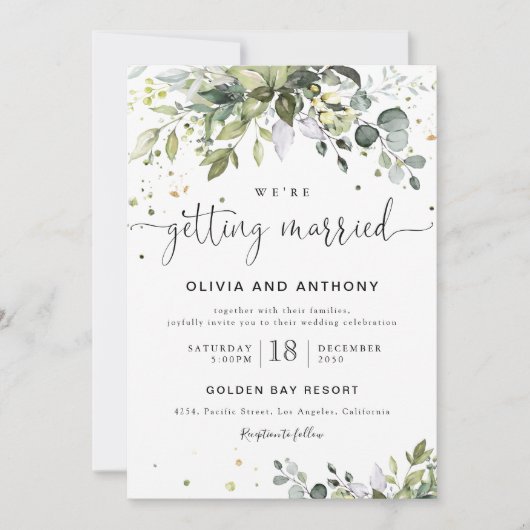 Cérémonie Mariage de verdure Invitation (Devant)