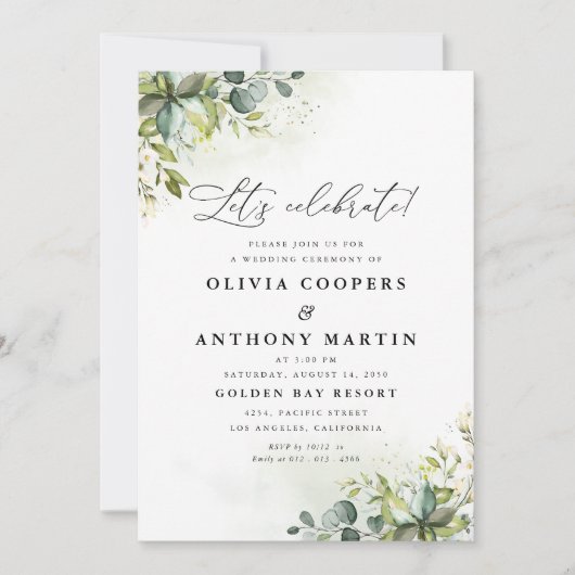 Cérémonie Mariage de verdure Invitation (Devant)