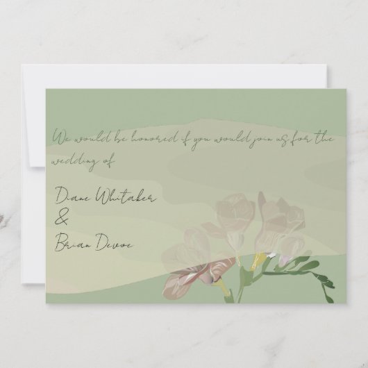 Cérémonie mariage Fresia Invitation (Devant)