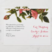 Cérémonie mariage Modèle Floral Programme Flyer Ci (Devant / Derrière)