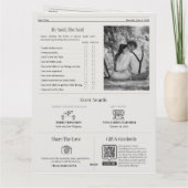 Cérémonie mariage Programme de journaux (Dos)