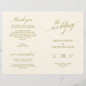 Cérémonie mariage Programme Élégance moderne OR (Devant)