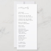 Cérémonie minimaliste de Mariage Script Programme (Dos)