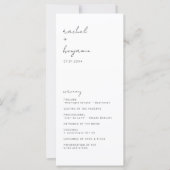 Cérémonie minimaliste de Mariage Script Programme (Devant)