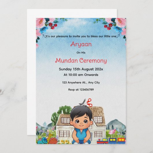 Cérémonie Mundan Mobile Invitation (Devant / Derrière)