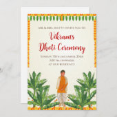 Cérémonie numérique Dhoti invitations et invitatio (Devant / Derrière)