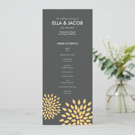Ceremonie programma // Posh bloemblaadjes // Sunsh (Staand voorkant)