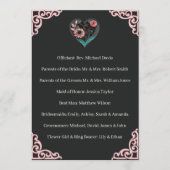 Cérémonie Programme de Mariage Fleurs Rose Cœur (Devant)