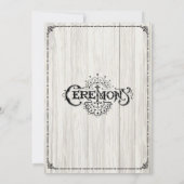 Cérémonie Rustic Vintage Wedding Invitation II (Dos)