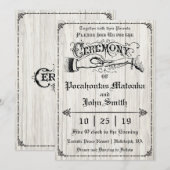 Cérémonie Rustic Vintage Wedding Invitation II (Devant / Derrière)