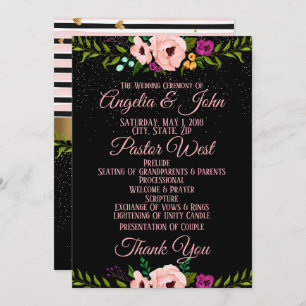 Cérémonie Rustique Florale Mariage Invitation