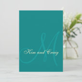 Cérémonie Turquoise Modern Wedding Invitations (Debout devant)