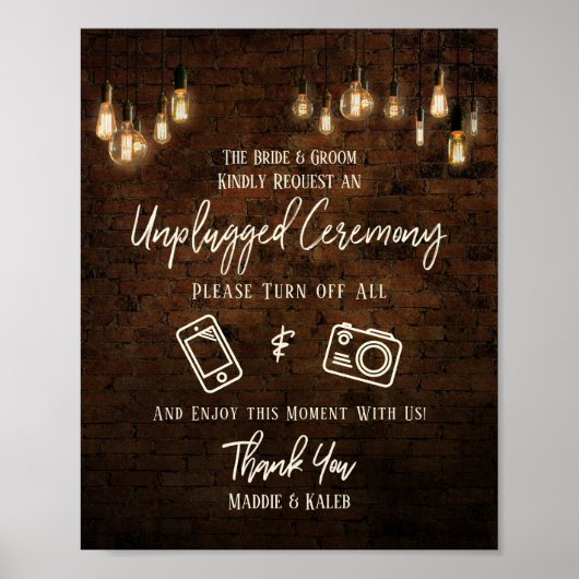 Ceremonie voor industriële brrick Edison-lampjes z Poster (Voorkant)