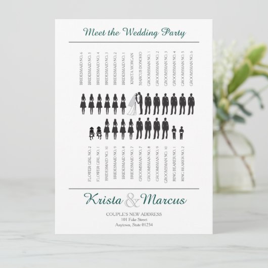 Ceremonieprogramma voor aangepaste silhouetten programma (Staand voorkant)