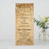 Ceremonieprogramma voor landbruiloft met licht programma (Staand voorkant)