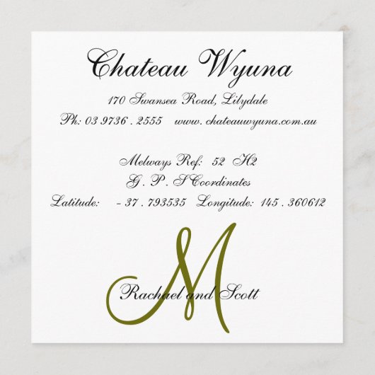 Ceremony Card #2 Programma (Achterkant)