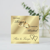 Ceremony Mariage Invitation Gold Rings (Debout devant)