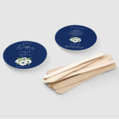 Ceremony Program Wedding | Navy Blue White Floral Handwaaier (Niet-gemonteerd)