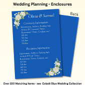 Ceremony & Reception Venues info -Cobalt Blue Informatiekaartje