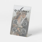 Ceremony&Seitting Chart&Bar Menu QR-Code Foto Reclamebord Met Voetstuk (Voorkant)