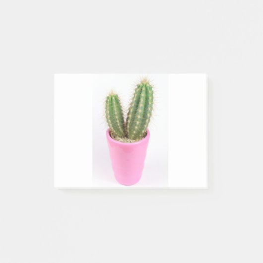 Cereus cactus in een roze pot post-it® notes (Voorkant)