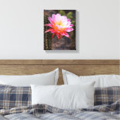 Cereus in roze cactus bloom canvas afdruk (Insitu (Slaapkamer))
