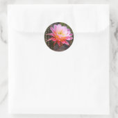 Cereus in roze cactus bloom ronde sticker (Tas)