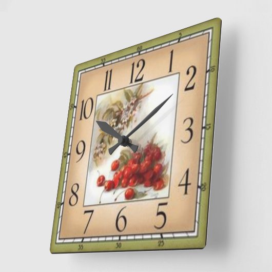 Cerezas Vierkante Klok (Hoek)