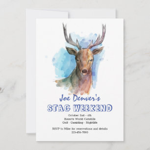 Cerf à l'aquarelle Invitation