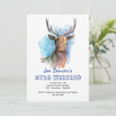 Cerf à l'aquarelle Invitation (Debout devant)