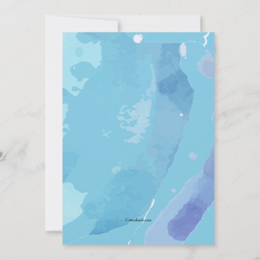 Cerf à l'aquarelle Invitation (Dos)