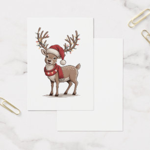 Cerf Animal Noël Cerf Chapeau de Père Noël Xmas