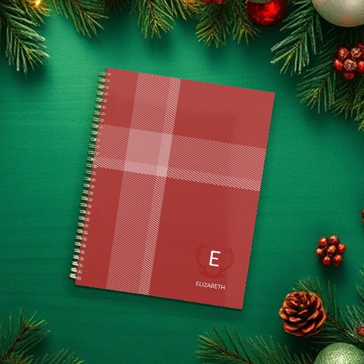 Cerf Antlers Rustique Tartan Bourgogne Rouge