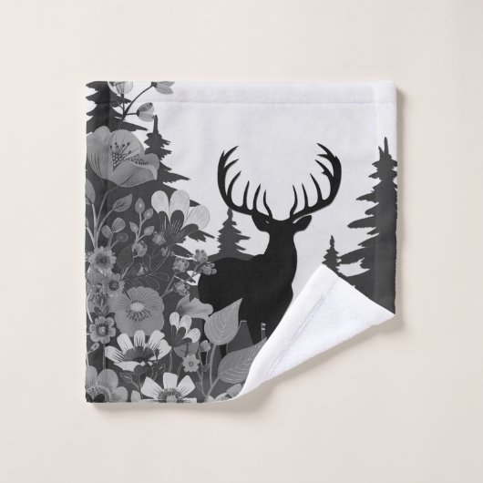 Cerf avec grand rack hors forêt (Gant de toilette)