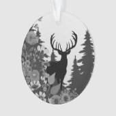 Cerf avec grand rack hors forêt (devant)