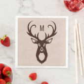 Cerf avec vos serviettes en papier Monogram (En situation)