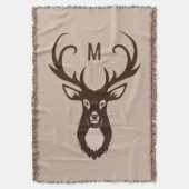 Cerf avec votre Monogramme jetez la couverture (devant Vertical)