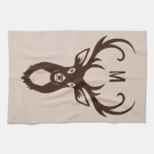 Cerf avec votre serviette Monogram (Horizontal)