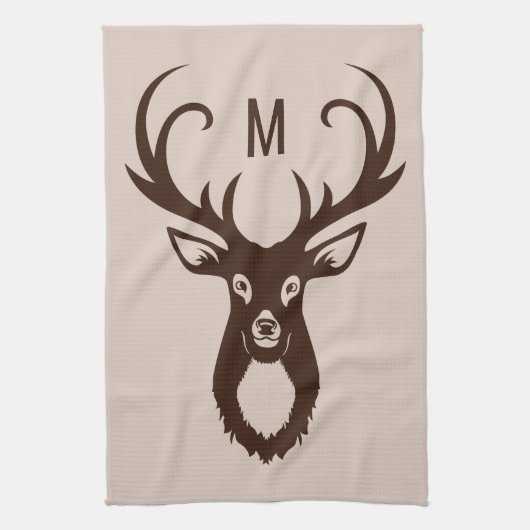 Cerf avec votre serviette Monogram (Vertical)