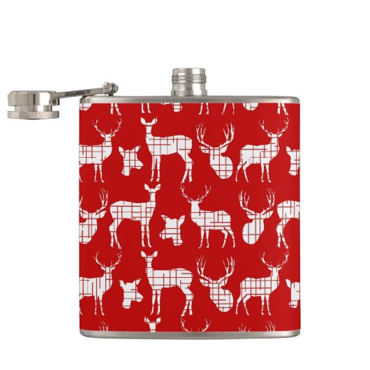 Cerf blanc rustique sur flacon enveloppé de vinyle (Ouvert)