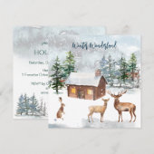 Cerf, cabine en bois, lièvre Carte Appartement de  (Devant / Derrière)