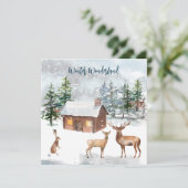 Cerf, cabine en bois, lièvre Carte Appartement de  (Debout devant)