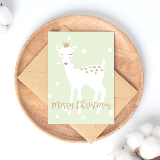 Cerf - Carte postale de Noël