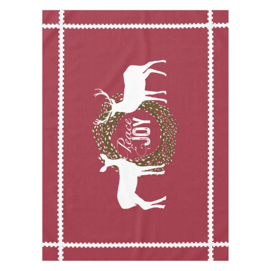 Cerf Cranberry Red Peace Joy Wreath Nappe (Devant)
