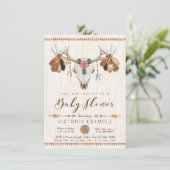 Cerf Crâne Antler Baby Shower Invitations (Debout devant)