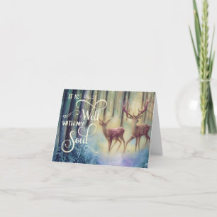 Cerf dans la neige Ça va bien Carte