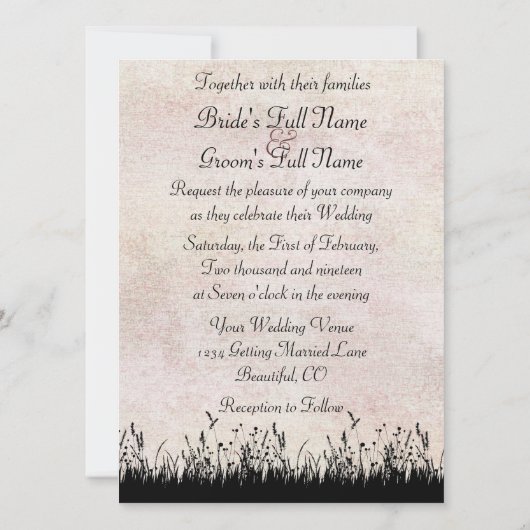 Cerf dans le Faire-part de mariage pré (Dos)