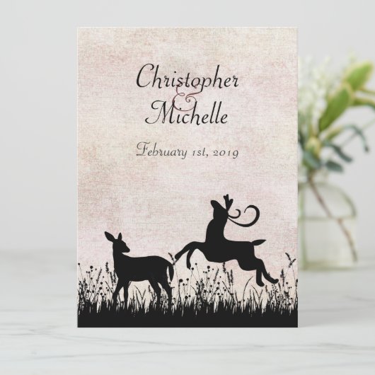 Cerf dans le Faire-part de mariage pré (Debout devant)