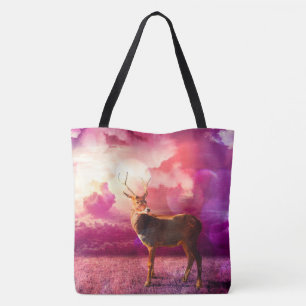 Cerf dans les nuages - Sac fourre-tout rose